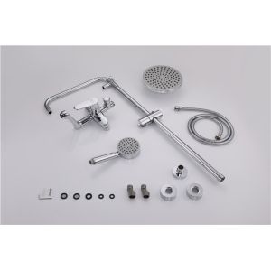 Household Round Bathroom Shower Fixture Sets , 304 Stainless Steel Plated Pole