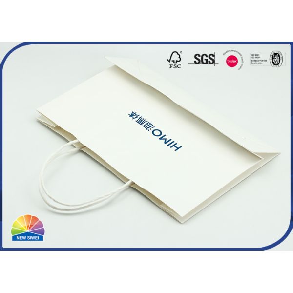 Custom Printing Logo White Paper Shopping Bag Stand Up Kraft Bag