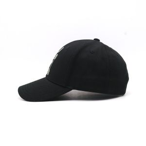 60cm Embroidered Baseball Caps Black And White Self Fabric Backclosure