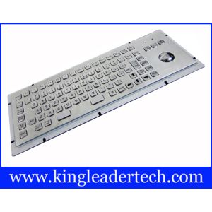 IP65 Rated Stainless Steel Industrial Computer Kiosk Keyboard With Trackball