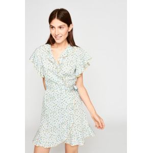 Ladies Mini Dress Floral Wrap Dresses Cotton For woman