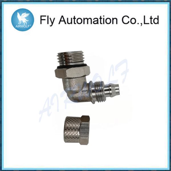 Swivel Silvery Pneumatic Connectors Fittings Male Elbow Sprint 1541 Series