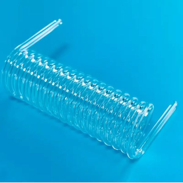Buy Clear High Pressure Resistance Large Diameter Spiral Quartz Glass Tubes For Punching Processing Service at wholesale prices