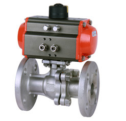 Buy Flange 8bar Pneumatic Ball Valve 4.0MPa RQ4P1FP16-Q With WCB Actautor at wholesale prices