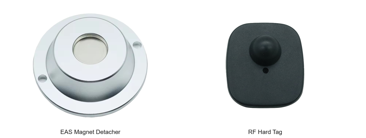 Retail Store EAS 8.2MHz RF Soft Security Tags 40 X 40mm With Bar Code Anti Human Shielding