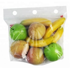 Biodegradable Protection Fruit And Vegetable Packaging Clear Plastic Zipper Bag