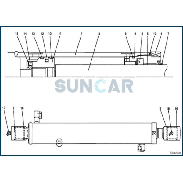 Buy PV01V00045R300 Bucket Dozer Cylinder Service Kit Fits CNH CX17B CX27B at wholesale prices