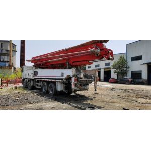 China 2014 Used Schwing Putzmeister Concrete Pump 56m on Benz Orange Semi-Dry Shotcrete Type on sale