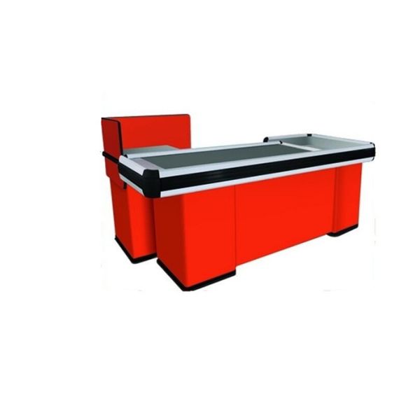 Automatic Conveyor Belt Checkout Counter , Stainless Steel Cash Register