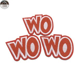 Eco Friendly Custom Made Embroidered Patches With English Characters