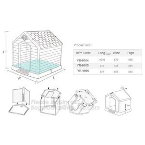 New Style Outdoor Breathless Removable Dog House Plastic Three Sizes Plastic Dog