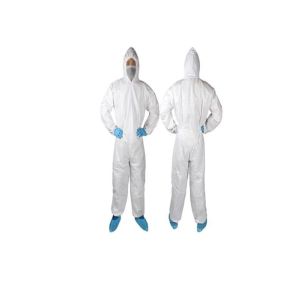White Color Disposable Coverall Suit Dry Particulates And Limiting Liquid