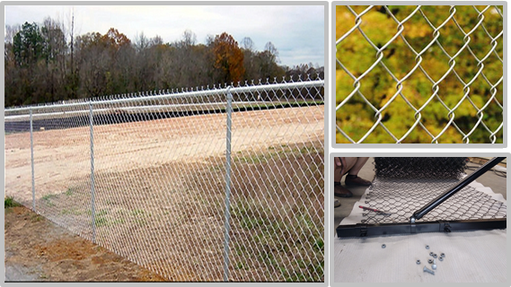 Diamond Hole Green Wire Fencing , Black Cyclone Fence Easy Assembled