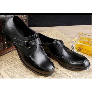 Full Grain Leather Men'S Dress Shoes Customized Business Monk Strap Brown Shoes