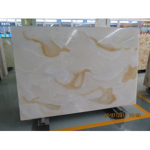 Quality White Quartz Solid Stone Countertops / Solid Surface Kitchen Countertops for sale