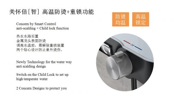 AT-H003B thermostat controlled shower valves with hand shower top shower washing faucet rain shower