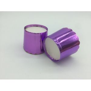 Shining Purple Colored Foil Cupcake Liners , Foil Baking Cases For Wedding Party