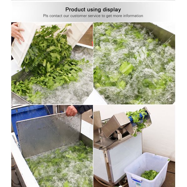 380V Integrating Spinach Washing Machine , Blasting Isolating Potato Cleaning Machine