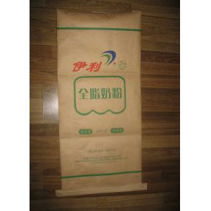 25kg Brown Kraft Paper Multiwall Paper Bags Laminated PP Woven Sacks for
