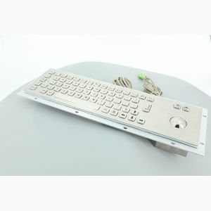 Industrial Stainless Steel Keyboard With Trackball 800 DPI Trackball Resolution