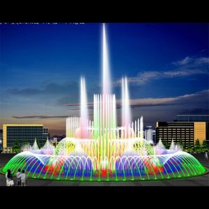 Modern Design Floor Fountains with Colorful Led Light and Music Control Musical