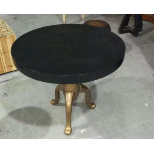 Metal Base Antique Wooden Dining Room Tables For Hospitality , 36*30H DIA