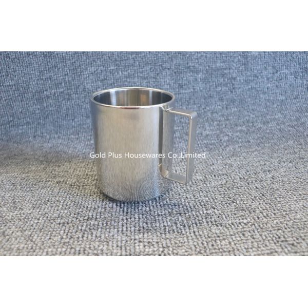 Buy Eco-friendly custom logo 400ml stainless steel coffee mugs reusable travel tumbler with handle at wholesale prices