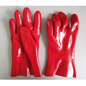 EN388 300mm Oil Proof Pvc Rubber Protective Gloves Chemical Resistant