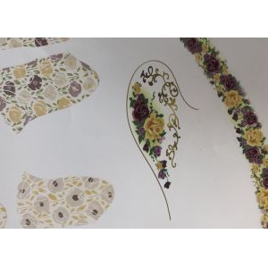 Flower Waterslide Decals , Vivid Design Dressing Table Stickers Anti Fade