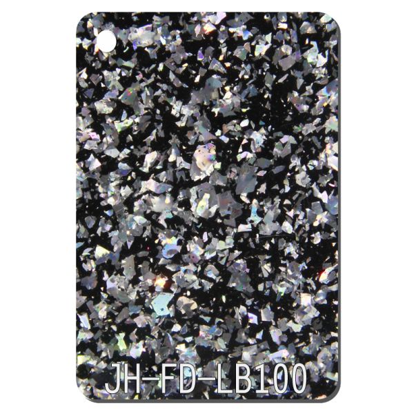 Irregular Black Bottom Large Glitter Acrylic Sheet 3-15mm 4 × 8 Single Side