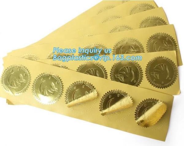 Custom foil sticker high quality gold self-adhesive foil vinyl sticker,Self-adhesive Label Stickers with Gold Foil Stamp
