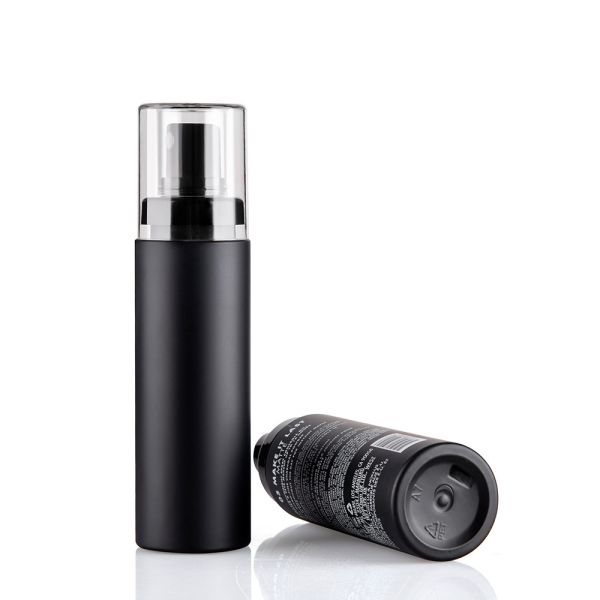 Buy 60ml Matte Finish Black Plastic Cosmetic Bottle with Makeup Sprayer Set at wholesale prices