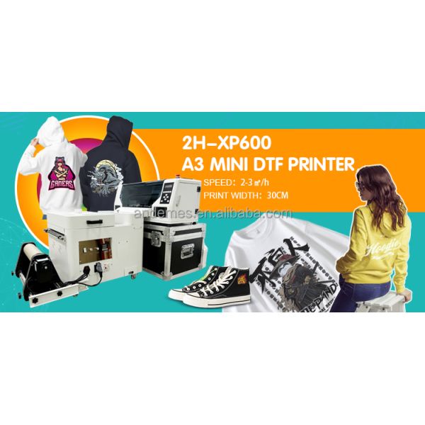 XP600 Dual Head DTF Mini A3 Printer For Shirt Printing Powder Shaking In 33cm Printing Size