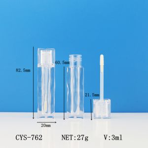 Wave Transparent Lip Color Empty Tube Glass Glaze 5ml Cosmetic Packaging