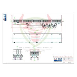 3 Axles 40ft Flatbed Semi Trailer Drop Side Rail Wall