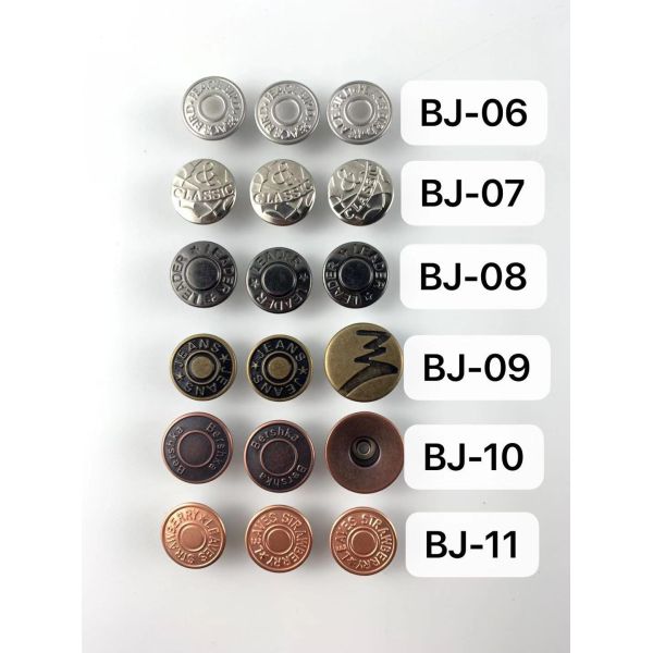 wholesale Custom Logo 17MM 20MM Iron Stainless steel Brass Jeans Button Bottons