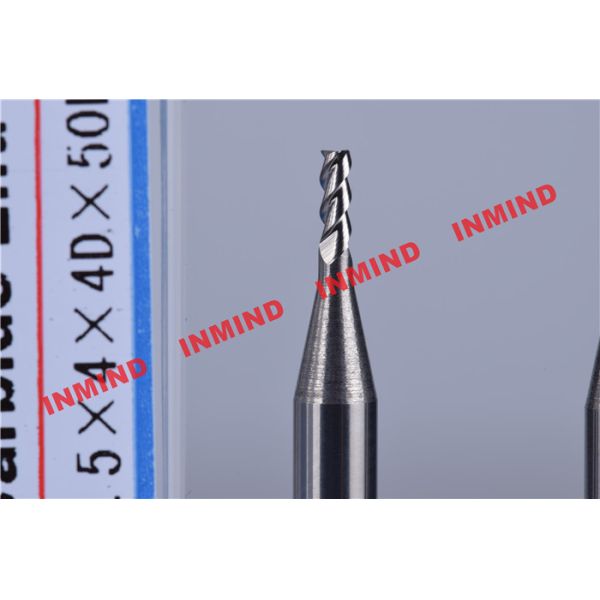 1.5 mm Dia 3 Flute End Mill For Aluminum , Bright Surface 4 mm Cutting Length