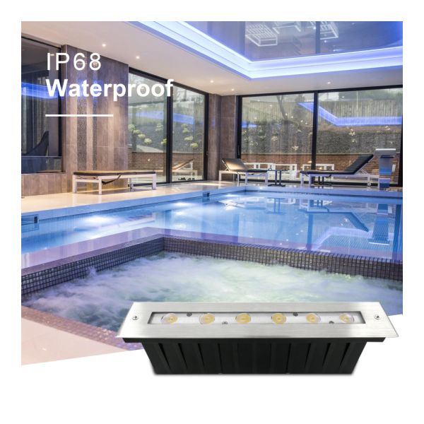 Buy Linear Underwater Led Lamp 316 Stainless Steel Front Cover IP68 High Lumen 328mm Length for Waterfall at wholesale prices
