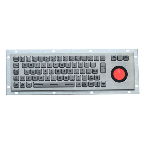 Buy LED Backlit 5VDC PS2 Industrial Metal Keyboard Stainless Steel 68keys at wholesale prices