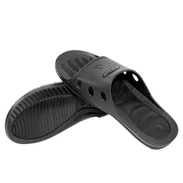 Factory ESD Anti Static SPU Slippers Black Six-Hole Cleanroom Workshop Safety