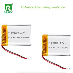 Rechargeable Lifepo4 Battery Cell 603030 3.7v 500mAh 1.85wh Power Lithium Ion
