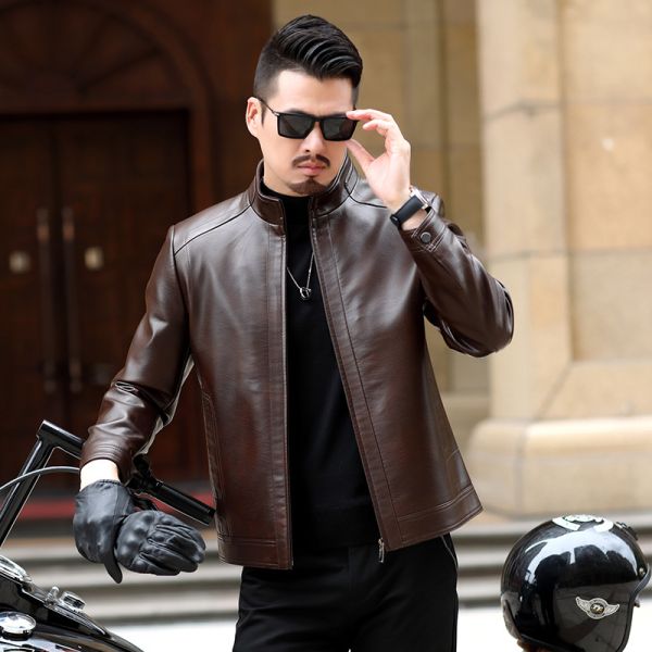 Winter Vintage Ceket Utility Chaquetas Rectas Para Motosiklet Para Hombre Hombre Coat Pu Leather Jacket