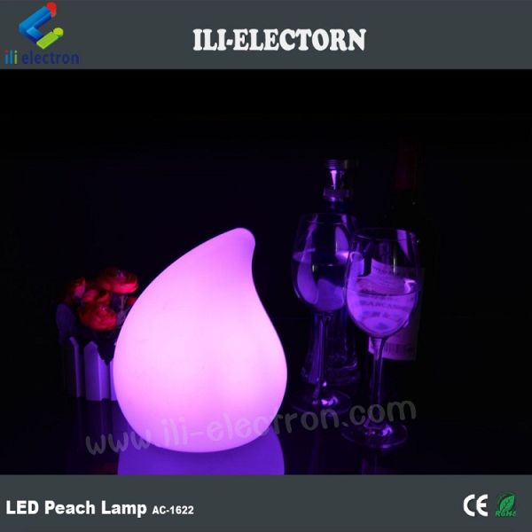 color changing illuminated peach shape table lamps