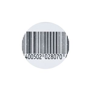 Quality 8.2MHz EAS RF Soft Security Tags Round Diameter 40mm With Bar Code for sale