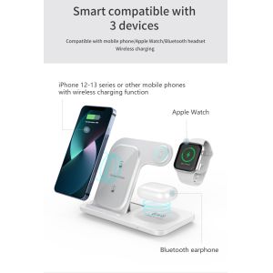 China 3-In 1 Wireless Fast Charger Apple/Samsung 15W/10W Stand Charger Support Apple Watch  QiI Chargering Protocol Standard Charger on sale