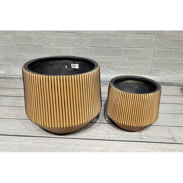 Customed Fiber Clay Planter With 7-8 Years Indoor Life Time Round Shape