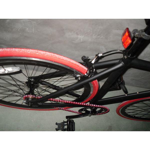 700C Full Matte Black OEM Aluminium Frame Single Speed Road Bike Gross Weight 13KG