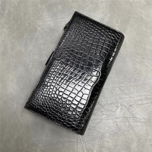 Authentic Crocodile Skin Businessmen Large Bifold Wallet Clutch Purse Exotic