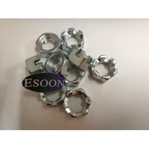 M12*1.25 Hex Thin Slotted & Castle Nuts(DIN937),Zinc Plated Steel Surface,10mm
