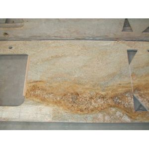 Customized Prefab Bathroom Countertops , Imperial Gold Premade Vanity Tops